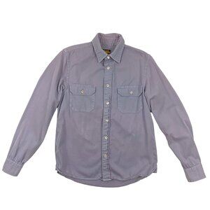 LEVIS VINTAGE CLOTHING WASH AND WEAR TAB TWILLS SHIRT BLUE SMALL